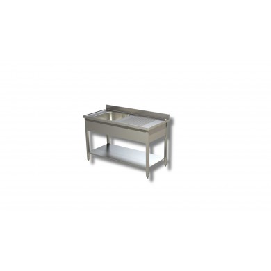 LAVATOIO INOX AISI 304 SU GAMBE CON RIPIANO